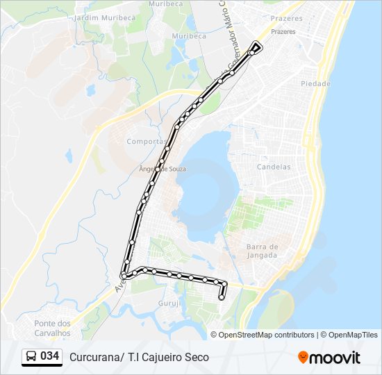 Mapa de 034 de autobús