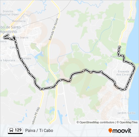 129 bus Line Map