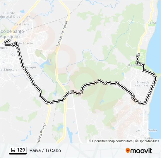 129 Bus Line Map