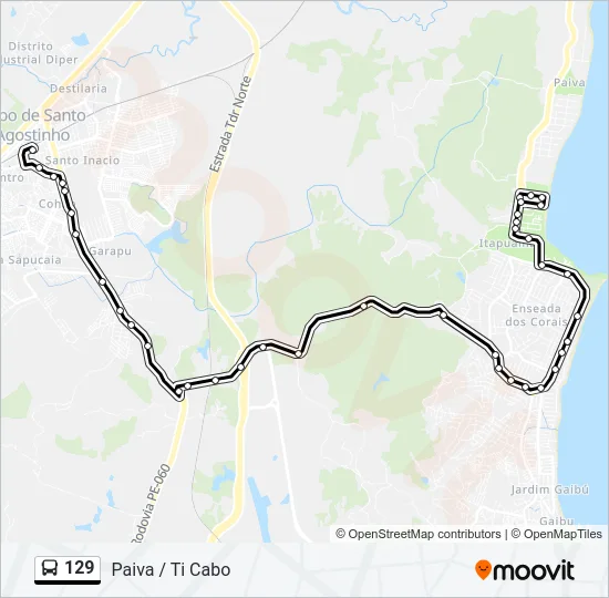 129 Bus Line Map