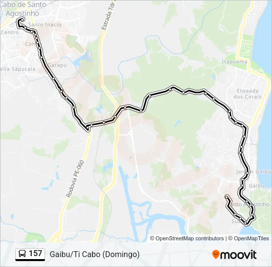 157 Bus Line Map