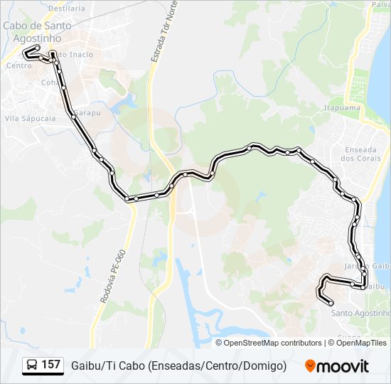 157 bus Line Map