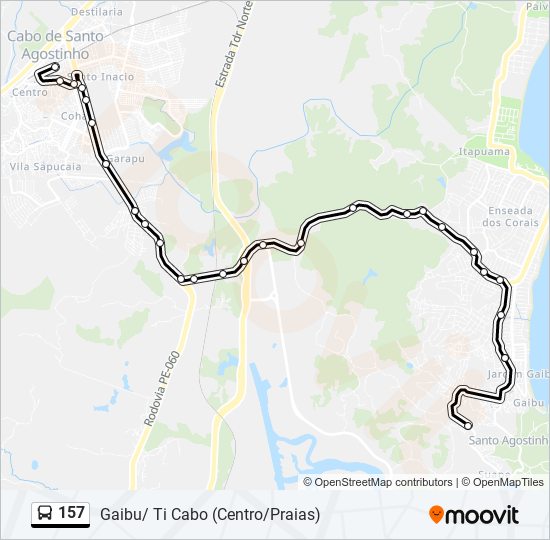 157 bus Line Map