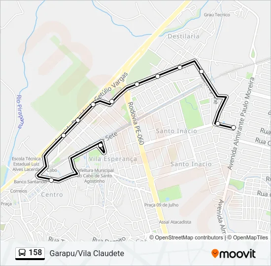 158 Bus Line Map