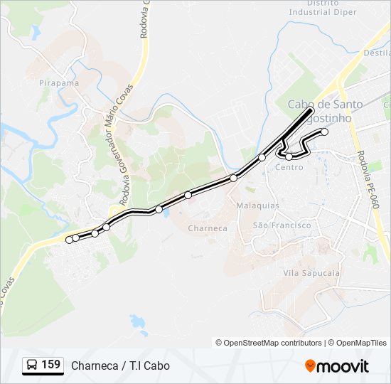 Mapa de 159 de autobús