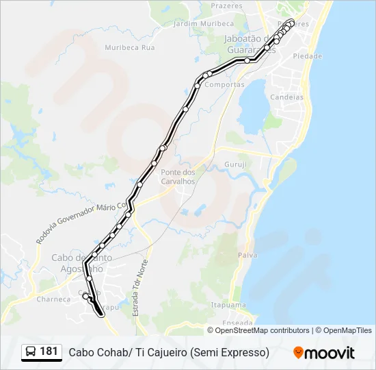 181 Bus Line Map
