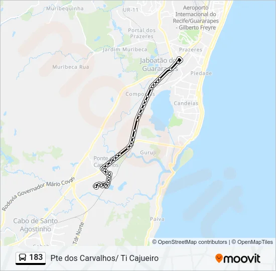 183 Bus Line Map