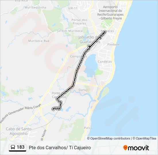 183 Bus Line Map