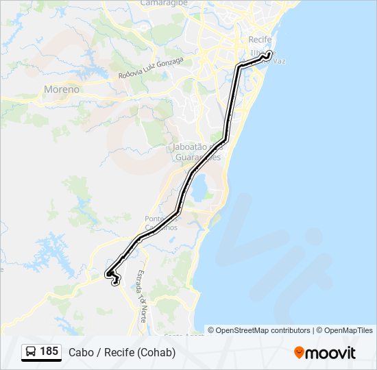 Mapa de 185 de autobús