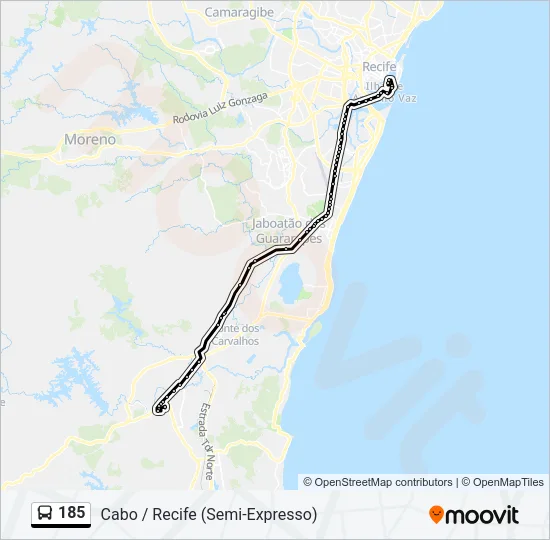 185 Bus Line Map