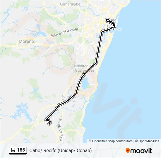 185 Bus Line Map