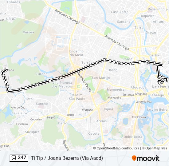 347 bus Line Map