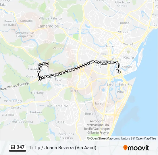 347 Bus Line Map