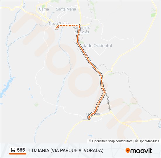 565 bus Line Map