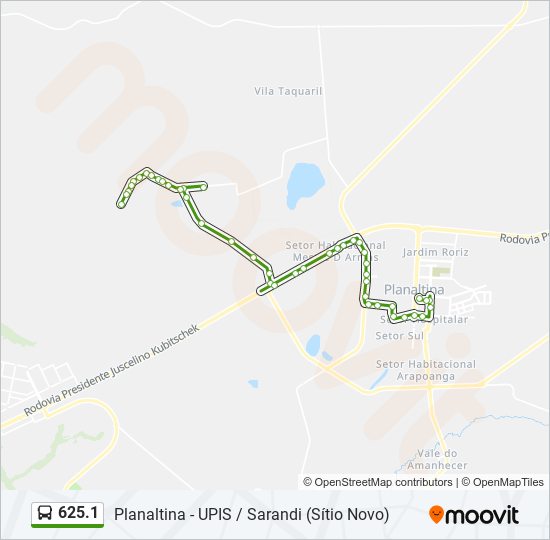 625.1 bus Line Map