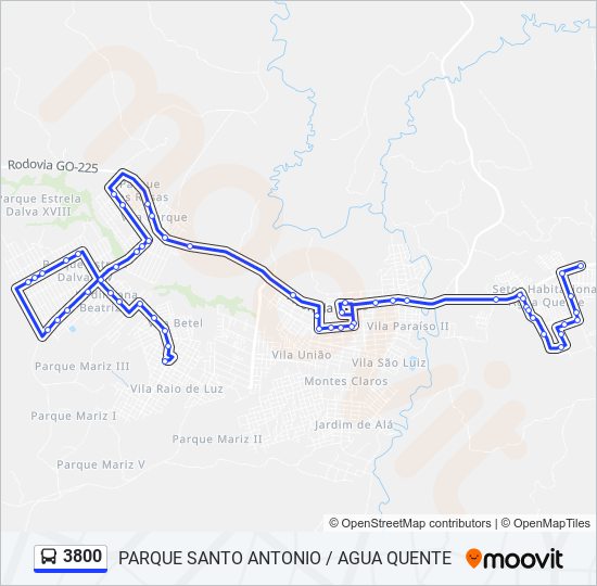 Mapa de 3800 de autobús