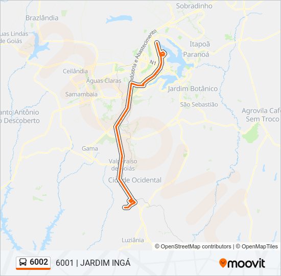 6002 bus Line Map