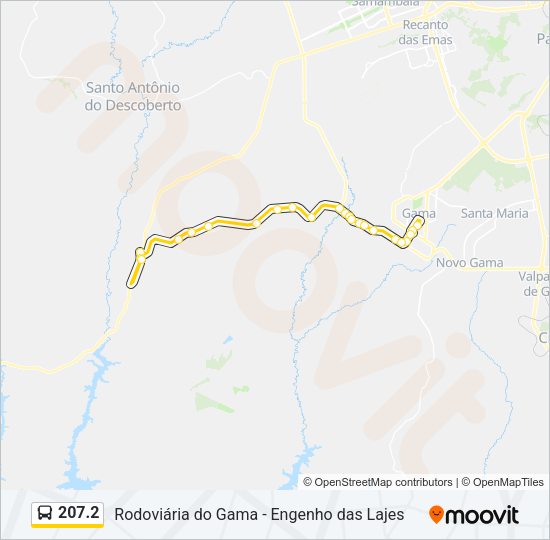 Mapa da linha 207.2 de ônibus