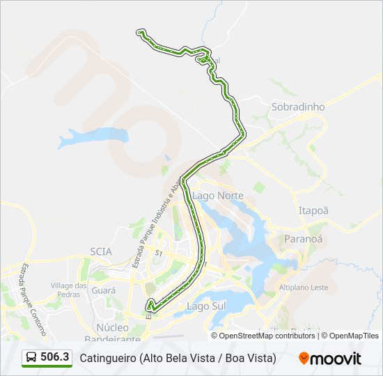 Mapa da linha 506.3 de ônibus