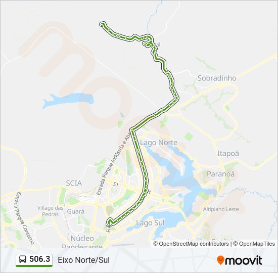 Mapa da linha 506.3 de ônibus