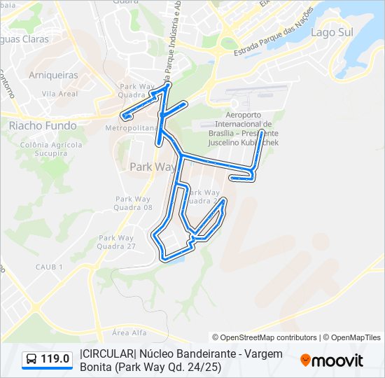 Mapa de 119.0 de autobús