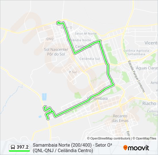 Mapa da linha 397.2 de ônibus