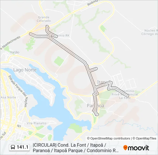 141.1 Bus Line Map