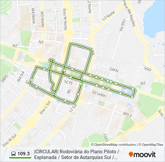 Mapa de 109.3 de autobús