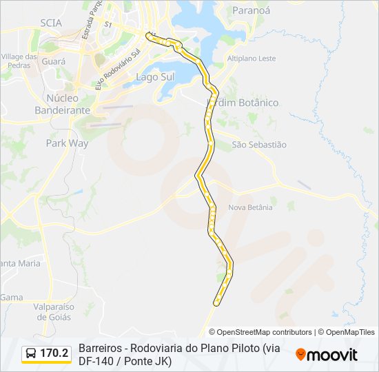 Mapa da linha 170.2 de ônibus