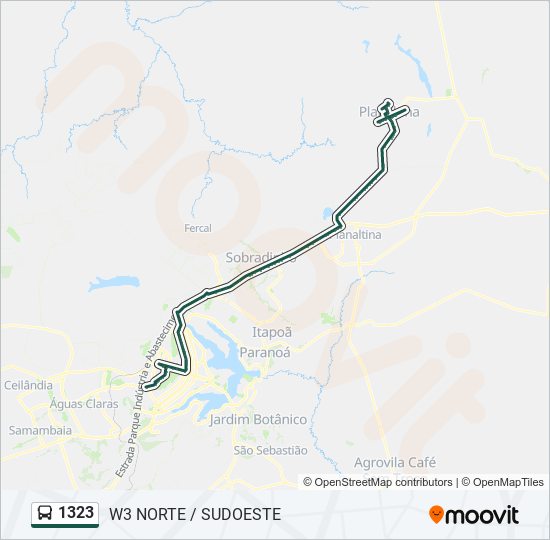 Mapa de 1323 de autobús