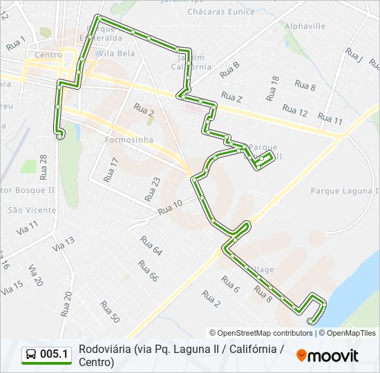 Mapa de 005.1 de autobús