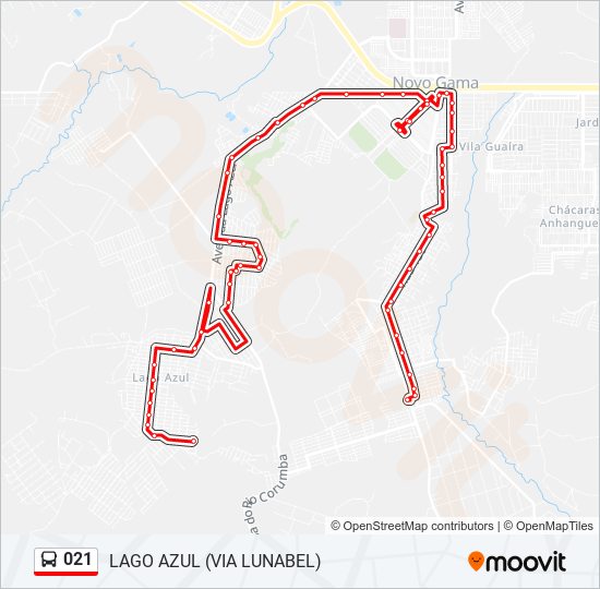 Mapa de 021 de autobús