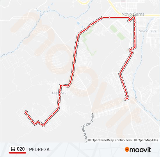 Mapa de 020 de autobús