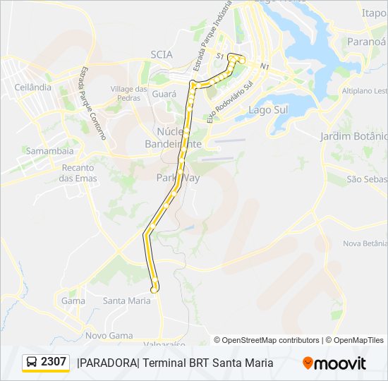 Mapa de 2307 de autobús