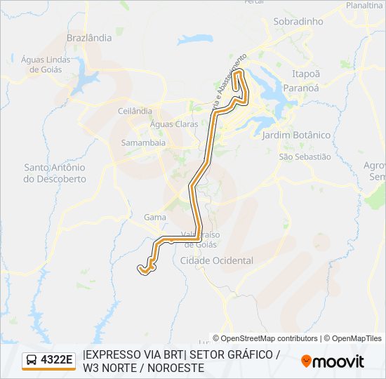 Mapa de 4322E de autobús