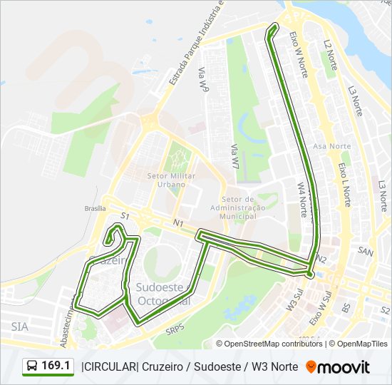 169.1 bus Line Map