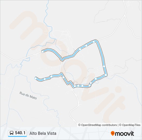 Mapa da linha 540.1 de ônibus
