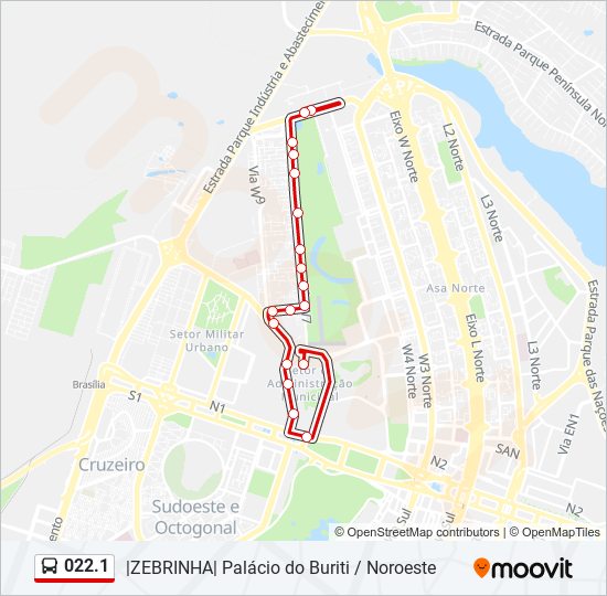 Mapa de 022.1 de autobús