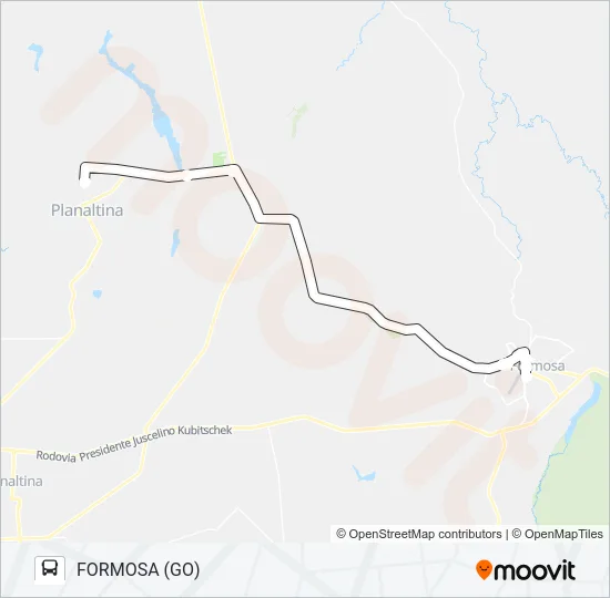 FORMOSA/GO - PLANALTINA DE GOIÁS Bus Line Map