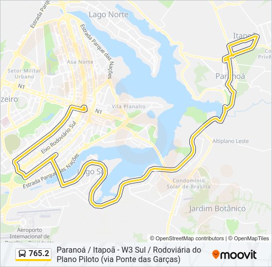 Mapa da linha 765.2 de ônibus