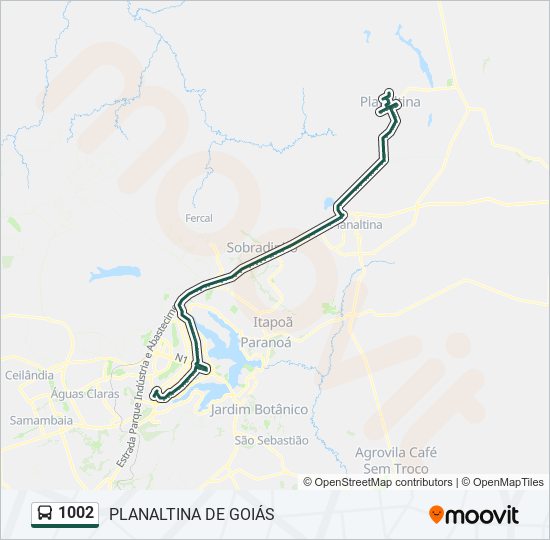 Mapa de 1002 de autobús