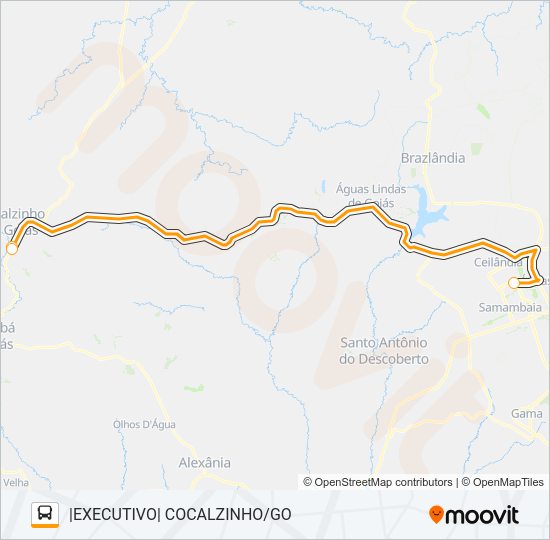 Mapa da linha VIAÇÃO GOIANÉSIA de ônibus