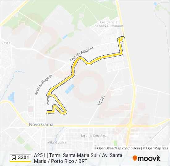 3301 Bus Line Map