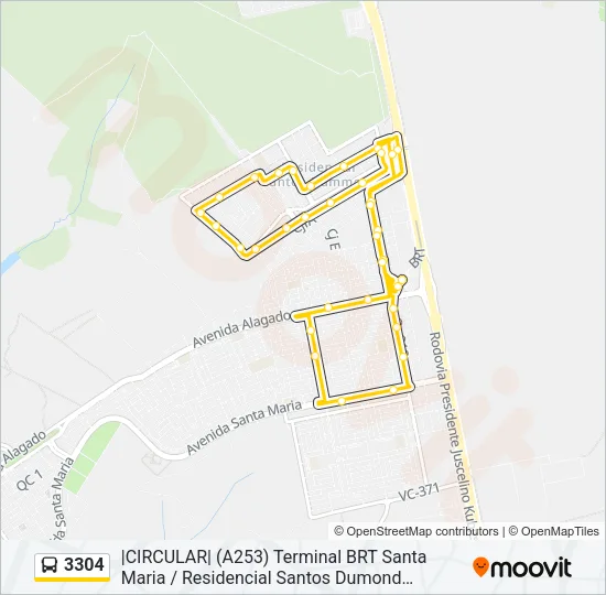 3304 Bus Line Map
