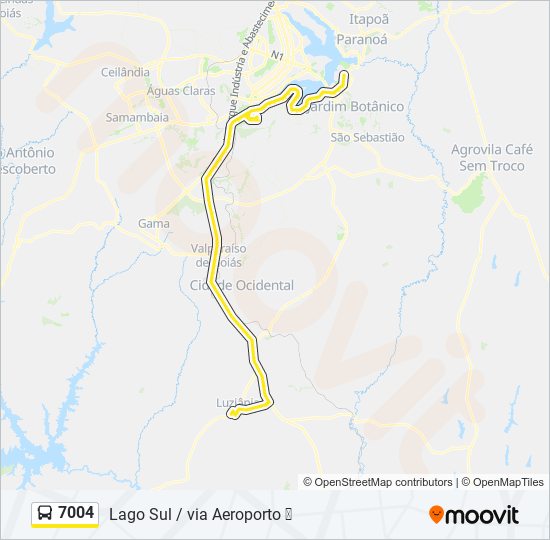 Mapa de 7004 de autobús