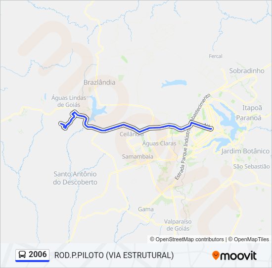 Mapa da linha 2006 de ônibus