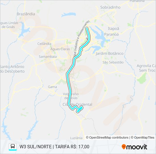 Mapa da linha 8071D EXECUTIVO de ônibus