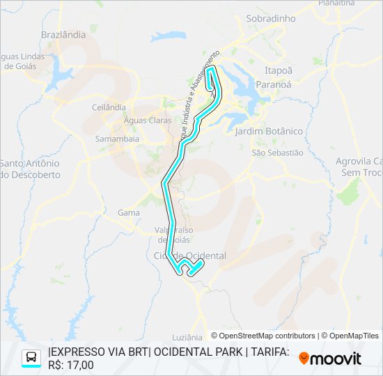 Mapa da linha 8071D EXECUTIVO de ônibus