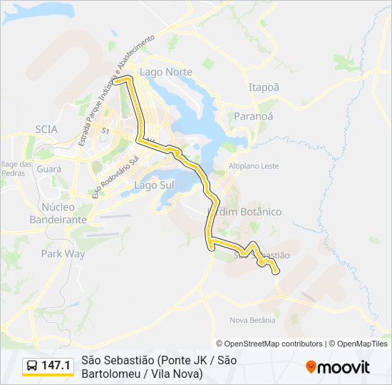 Mapa da linha 147.1 de ônibus