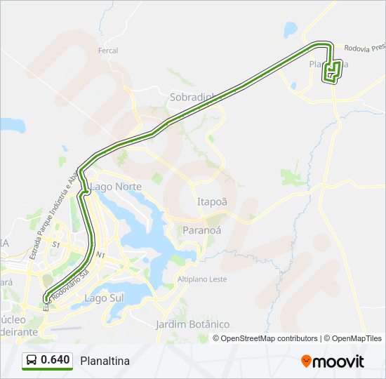 Mapa da linha 0.640 de ônibus